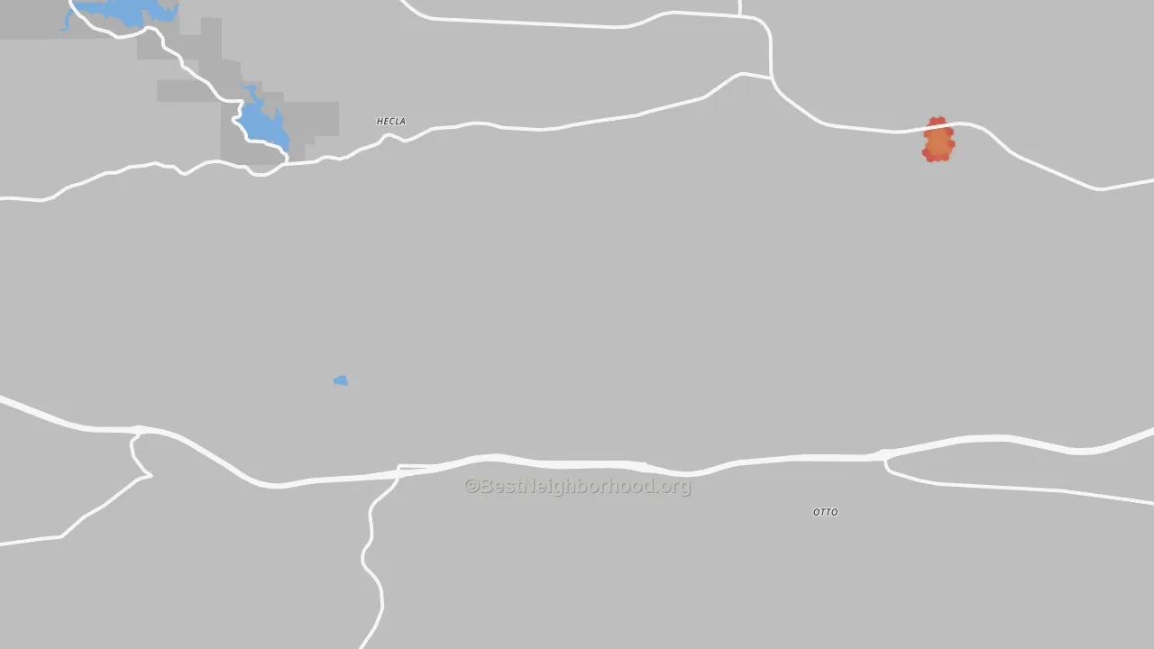 Walk Grade map of Granite Canon, WY, walkable areas in green and car-dependent areas in red