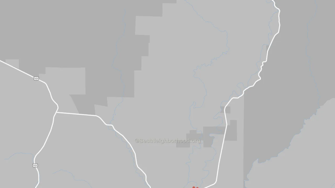 Walk Grade map of Greenwood, WA, walkable areas in green and car-dependent areas in red
