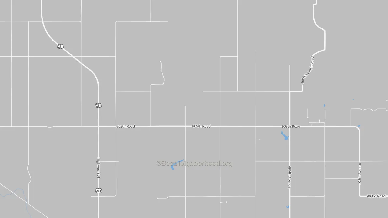 Walk Grade map of Gross, NE, walkable areas in green and car-dependent areas in red