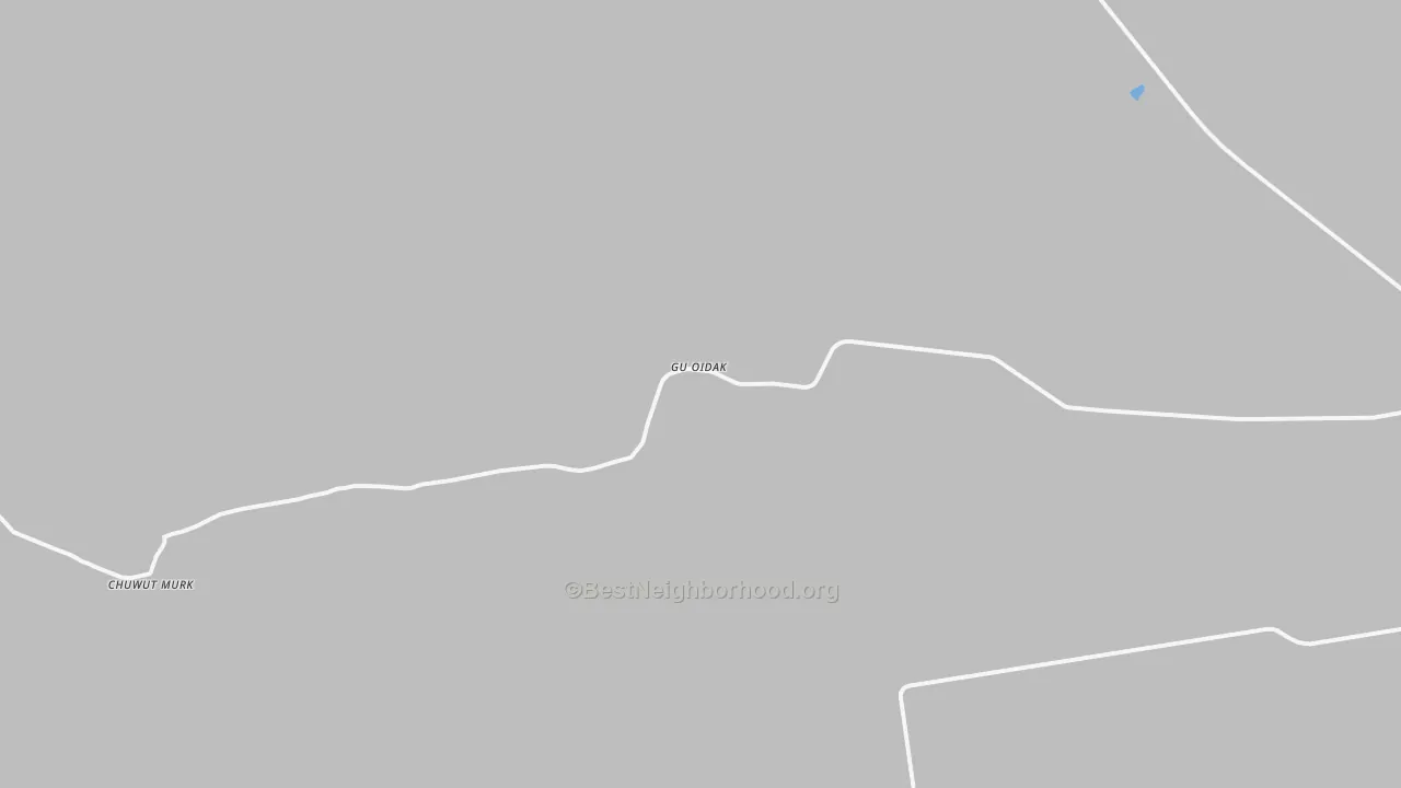 Walk Grade map of Gu Oidak, AZ, walkable areas in green and car-dependent areas in red
