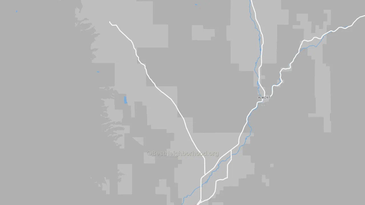 Walk Grade map of Gunnison County, CO, walkable areas in green and car-dependent areas in red