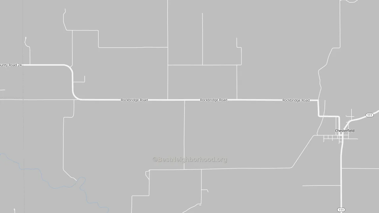 Walk Grade map of Hagaman, IL, walkable areas in green and car-dependent areas in red
