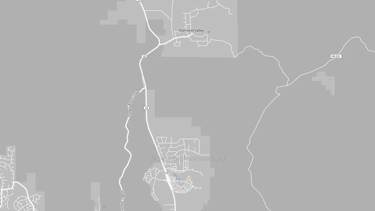 Walk Grade map of Harrisburg Junction, UT, walkable areas in green and car-dependent areas in red