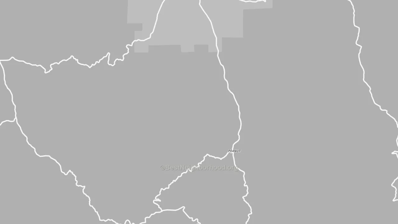 Walk Grade map of Hayfork, CA, walkable areas in green and car-dependent areas in red