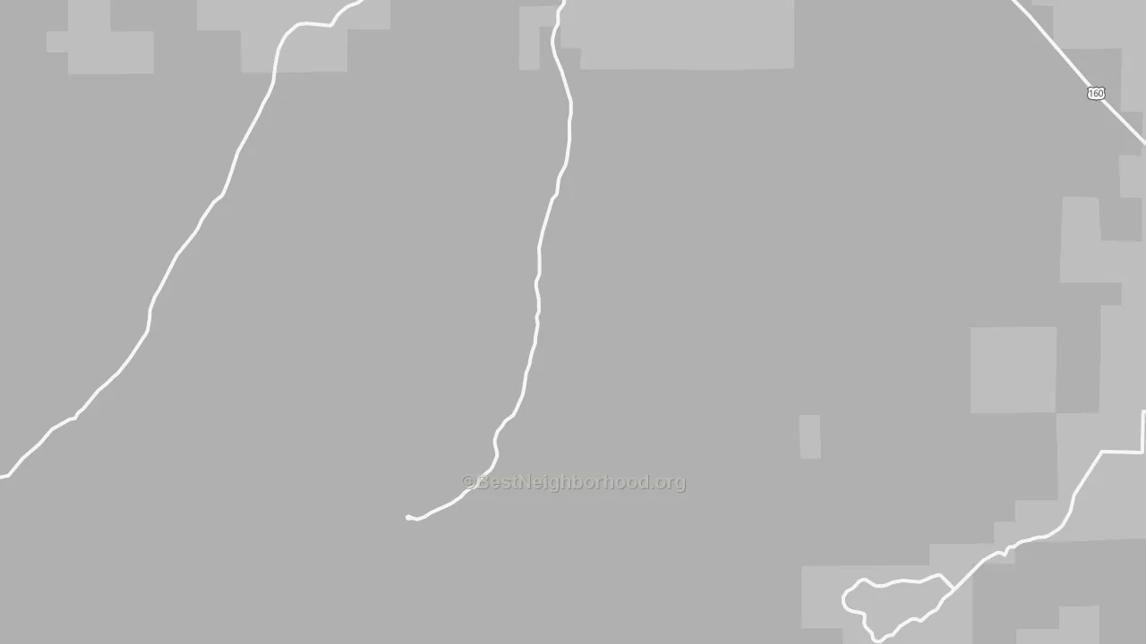 Walk Grade map of Homelake, CO, walkable areas in green and car-dependent areas in red