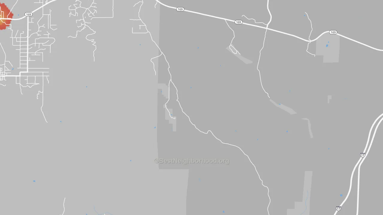 Walk Grade map of Horse Thief, AZ, walkable areas in green and car-dependent areas in red