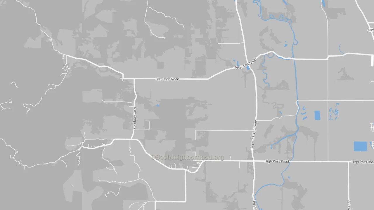 Walk Grade map of Horton, OR, walkable areas in green and car-dependent areas in red