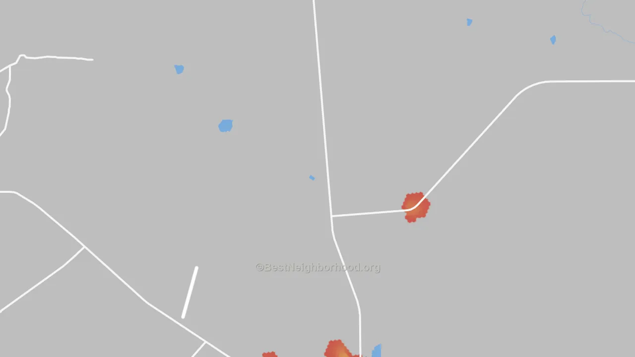 Walk Grade map of Hospah, NM, walkable areas in green and car-dependent areas in red