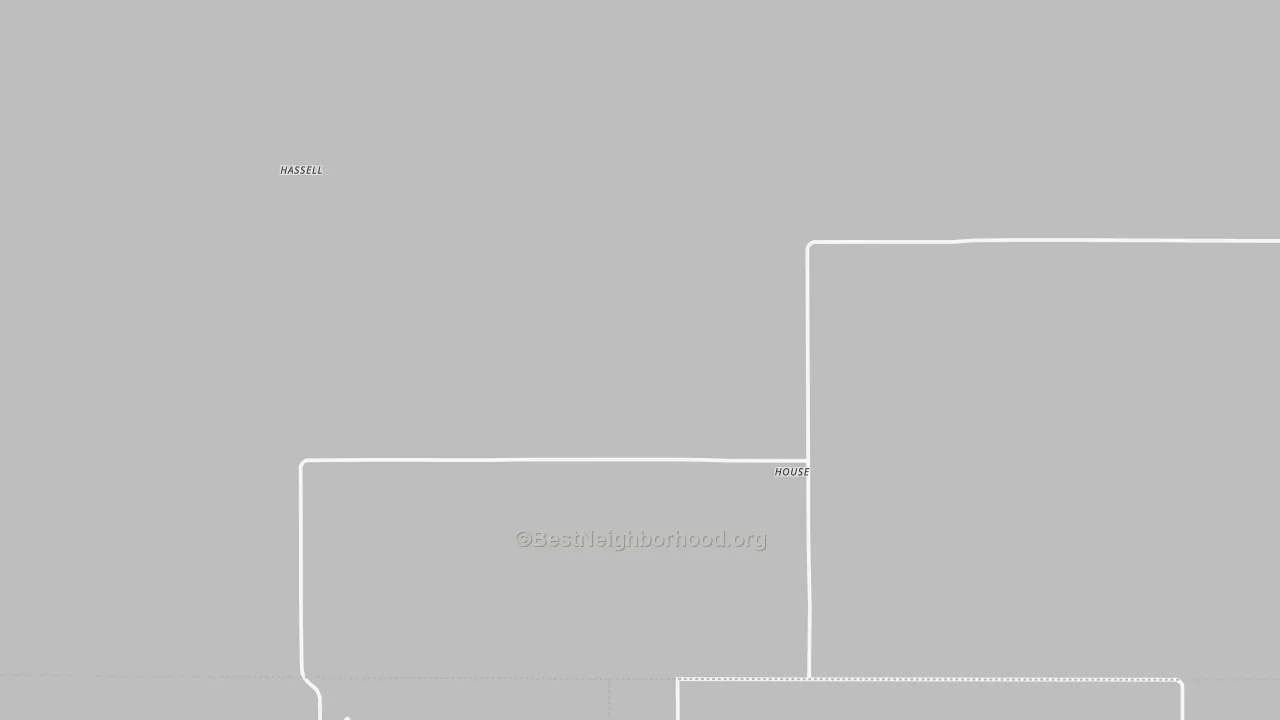 Walk Grade map of House, NM, walkable areas in green and car-dependent areas in red