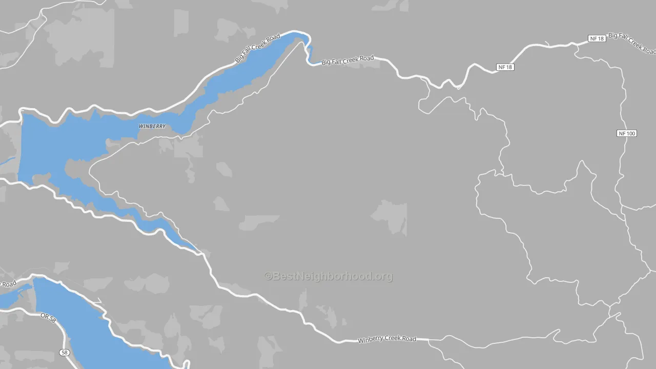 Walk Grade map of Jasper, OR, walkable areas in green and car-dependent areas in red