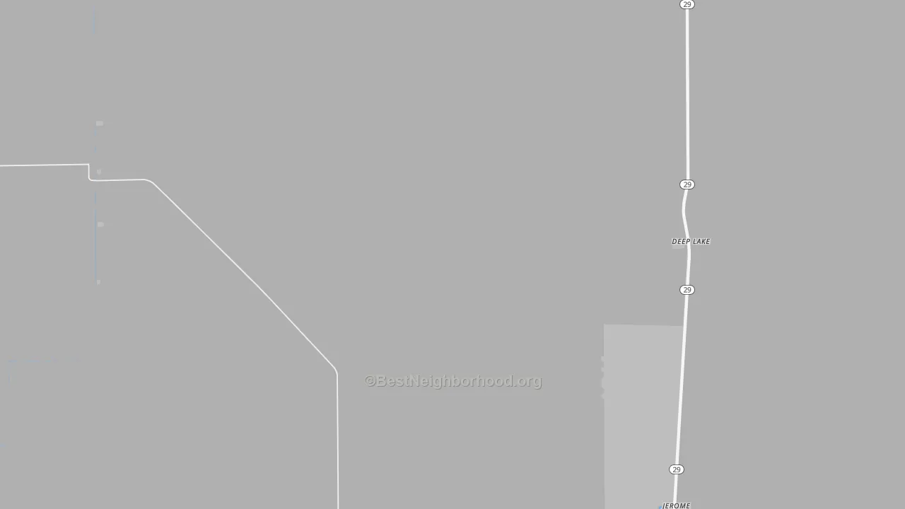 Walk Grade map of Jerome, FL, walkable areas in green and car-dependent areas in red