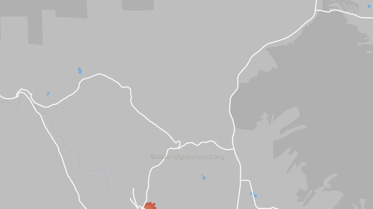 Walk Grade map of Jolon, CA, walkable areas in green and car-dependent areas in red