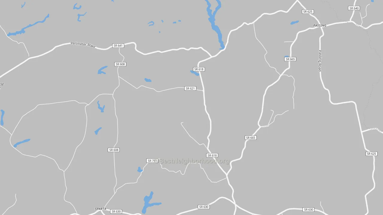 Walk Grade map of Jones Corner, VA, walkable areas in green and car-dependent areas in red