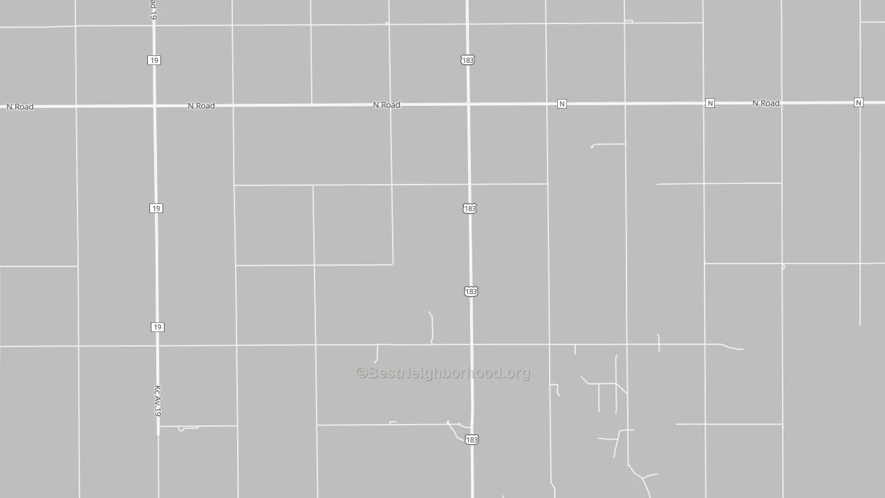 Walk Grade map of Joy, KS, walkable areas in green and car-dependent areas in red