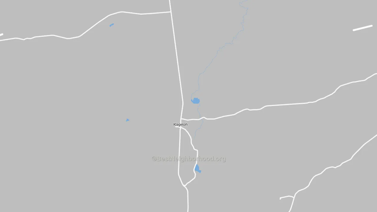 Walk Grade map of Klagetoh, AZ, walkable areas in green and car-dependent areas in red