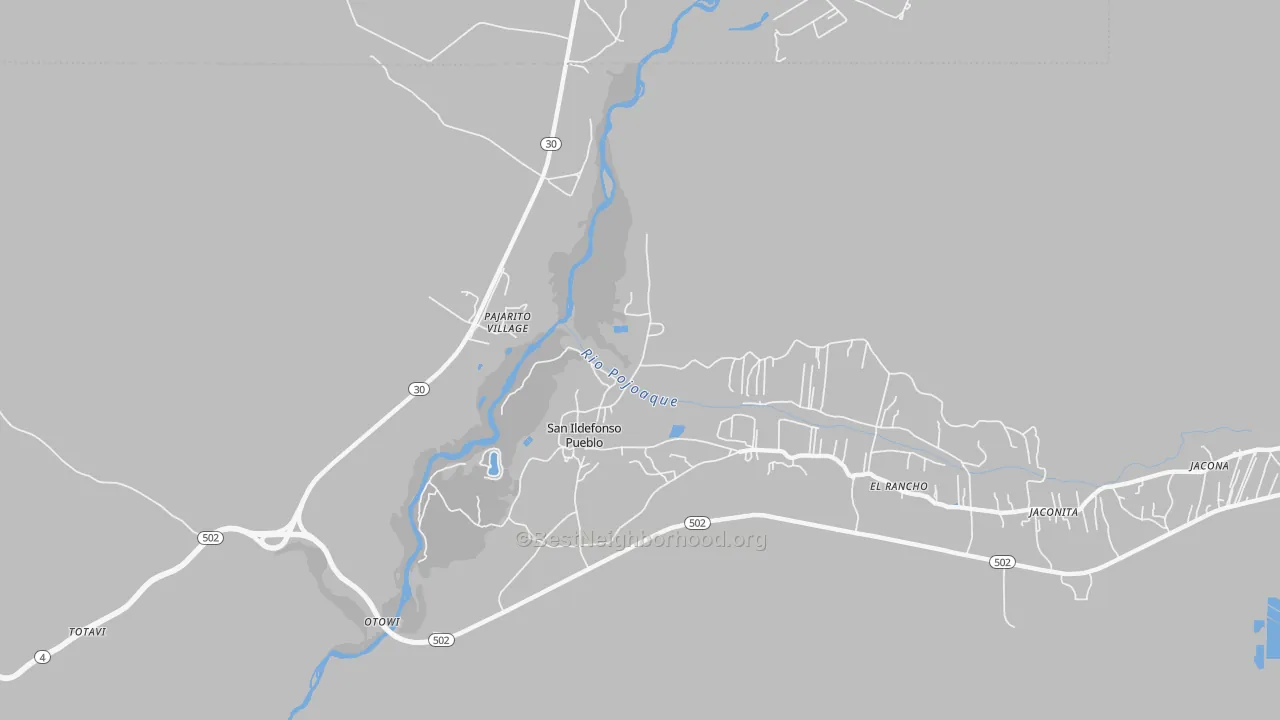 Walk Grade map of La Mesilla, NM, walkable areas in green and car-dependent areas in red
