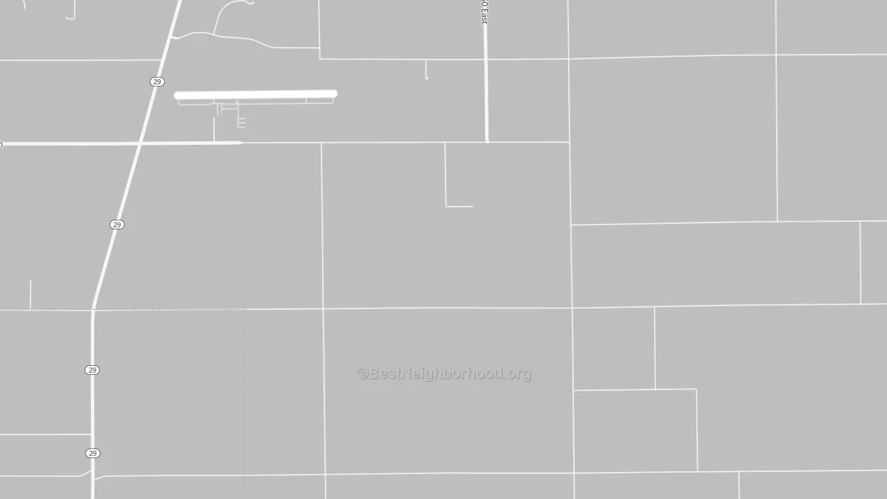 Walk Grade map of Lake Cicott, IN, walkable areas in green and car-dependent areas in red