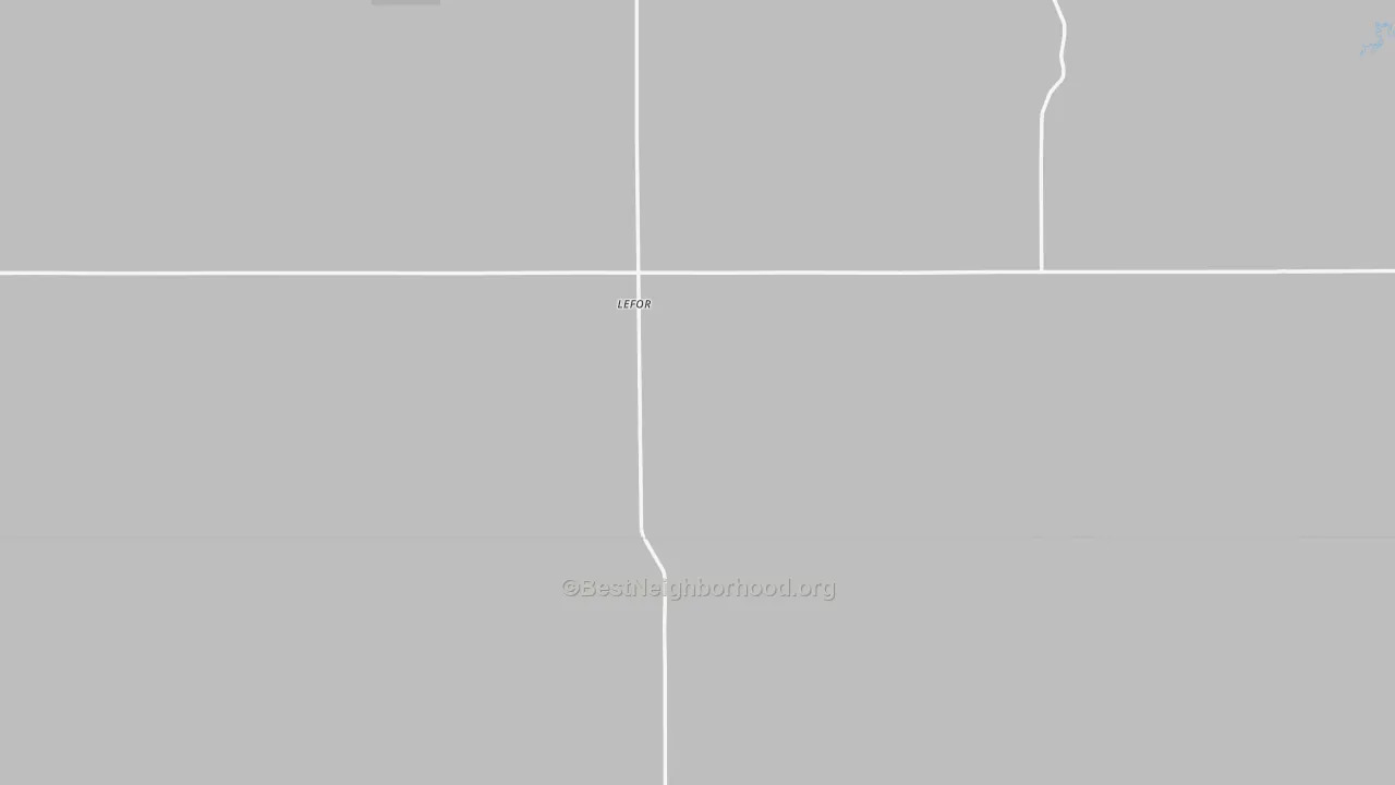 Walk Grade map of Lefor, ND, walkable areas in green and car-dependent areas in red