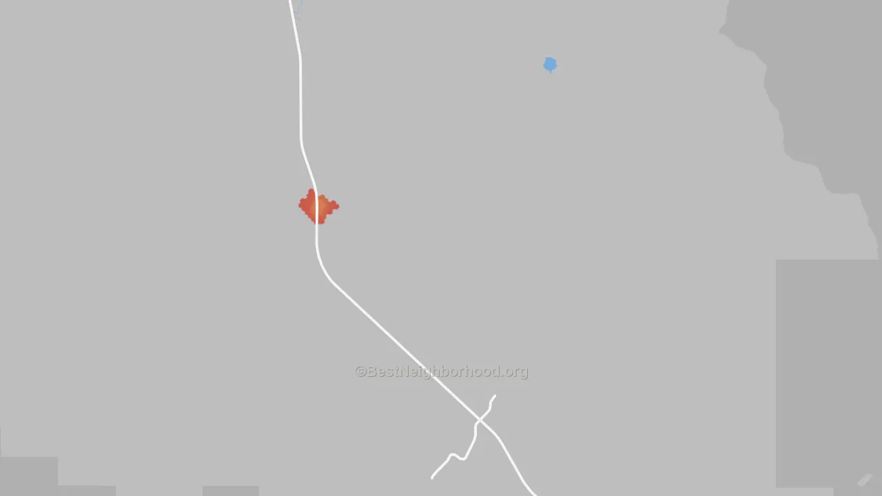 Walk Grade map of Lemhi, ID, walkable areas in green and car-dependent areas in red