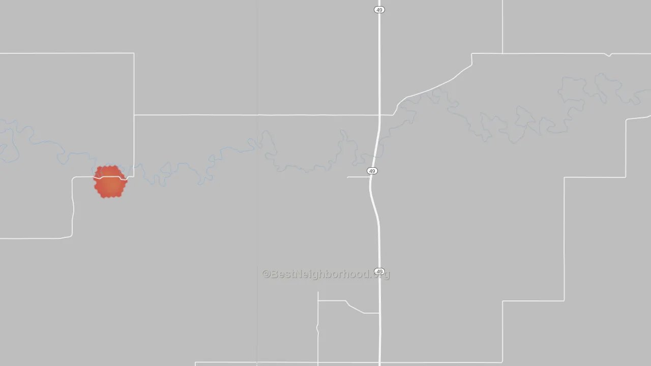 Walk Grade map of Lemmon, ND, walkable areas in green and car-dependent areas in red