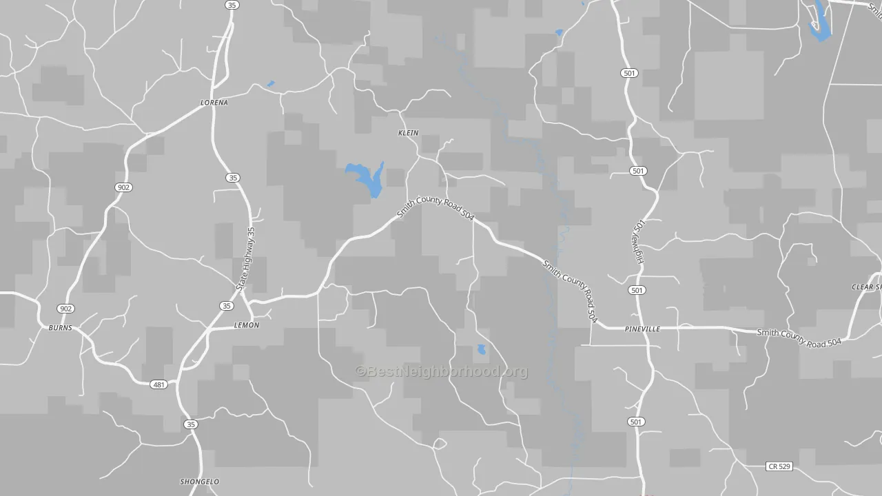 Walk Grade map of Lemon, MS, walkable areas in green and car-dependent areas in red