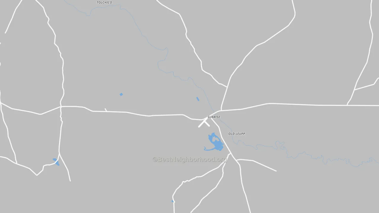 Walk Grade map of Leupp, AZ, walkable areas in green and car-dependent areas in red