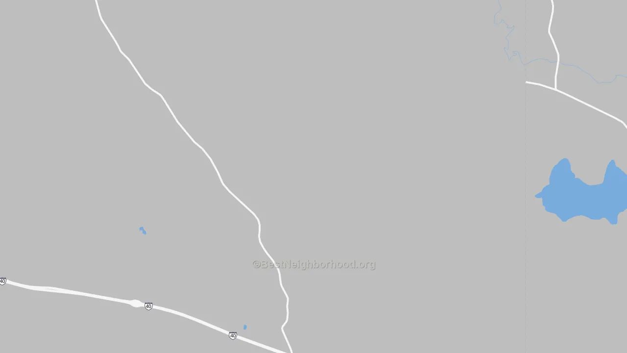 Walk Grade map of Leupp Corner, AZ, walkable areas in green and car-dependent areas in red