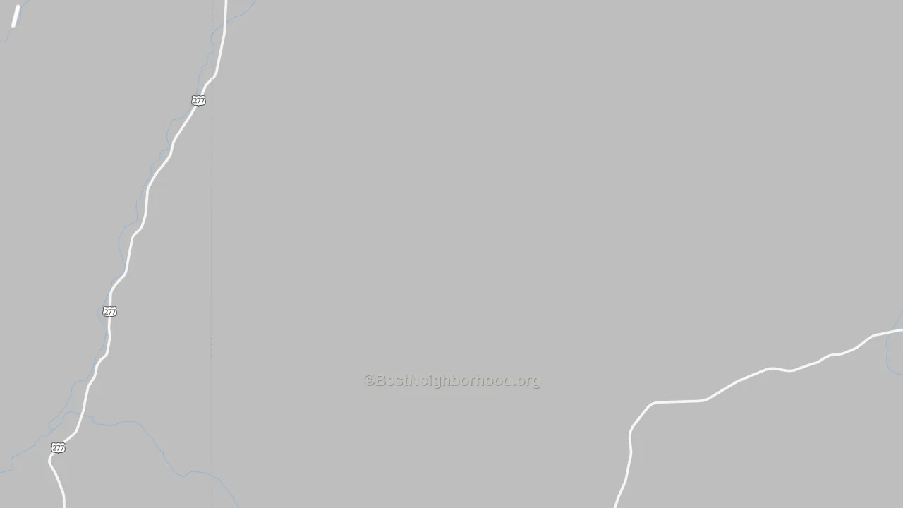Walk Grade map of Loma Alta, TX, walkable areas in green and car-dependent areas in red