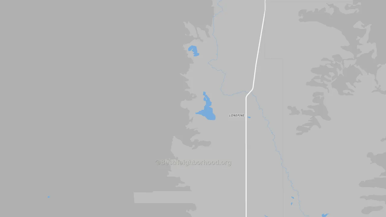 Walk Grade map of Lonepine, MT, walkable areas in green and car-dependent areas in red