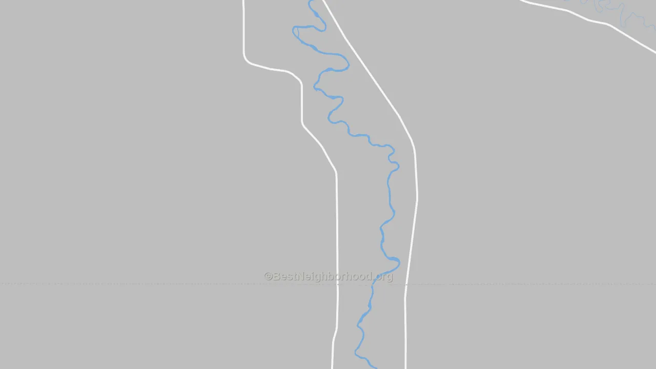 Walk Grade map of Manderson, WY, walkable areas in green and car-dependent areas in red