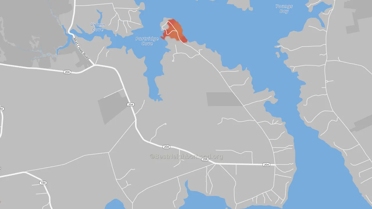 Walk Grade map of Marlboro, ME, walkable areas in green and car-dependent areas in red