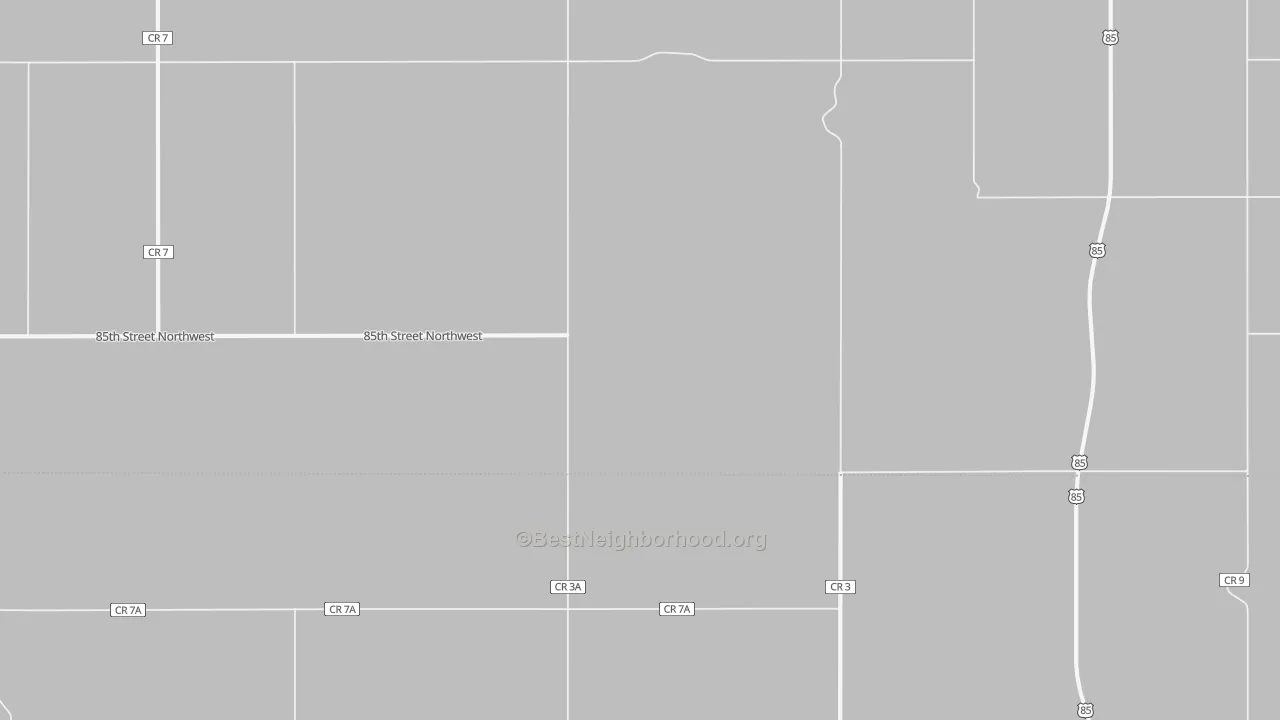 Walk Grade map of Marmon, ND, walkable areas in green and car-dependent areas in red