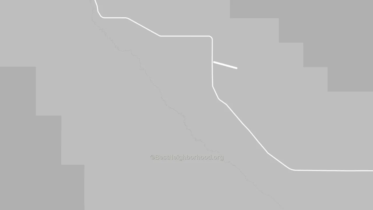 Walk Grade map of May, ID, walkable areas in green and car-dependent areas in red
