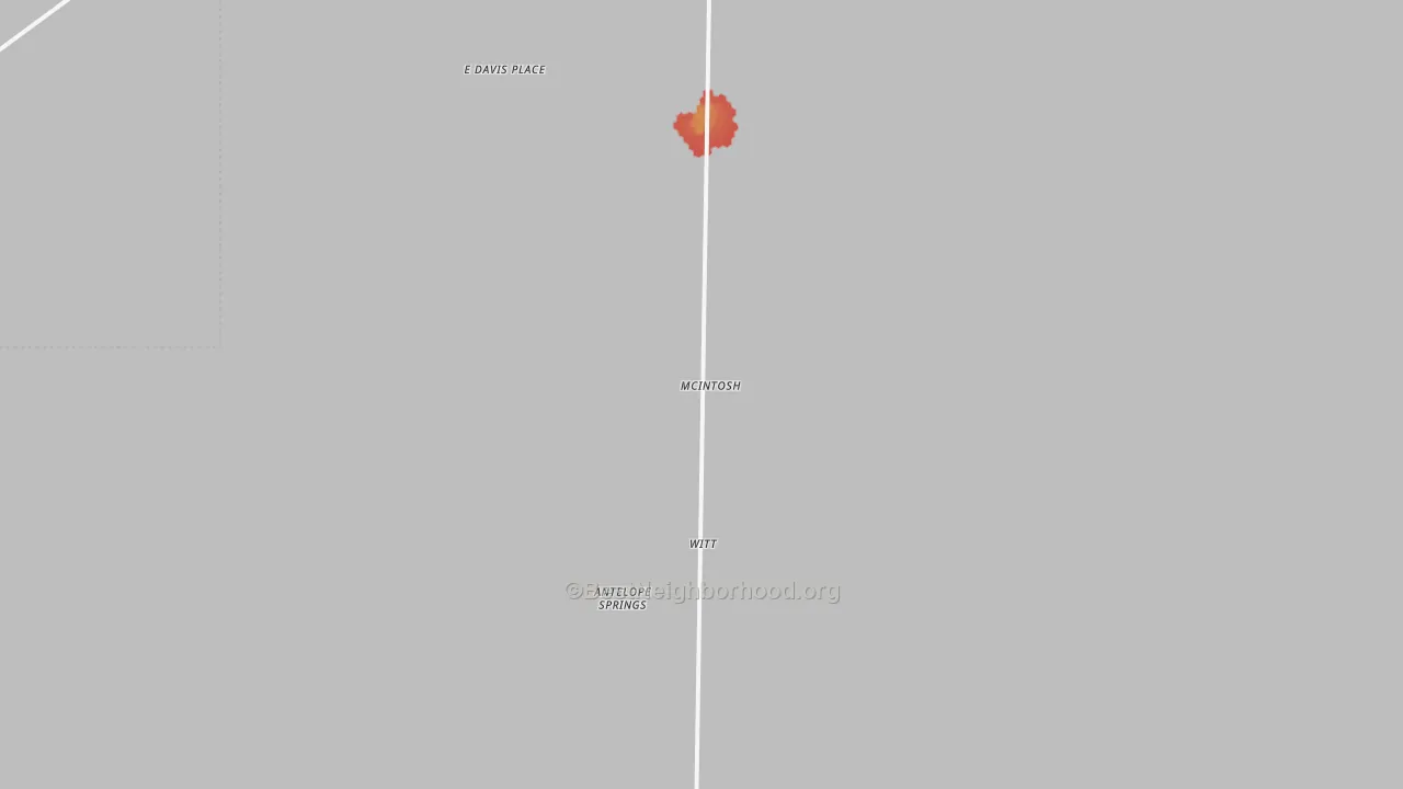 Walk Grade map of Mc Intosh, NM, walkable areas in green and car-dependent areas in red