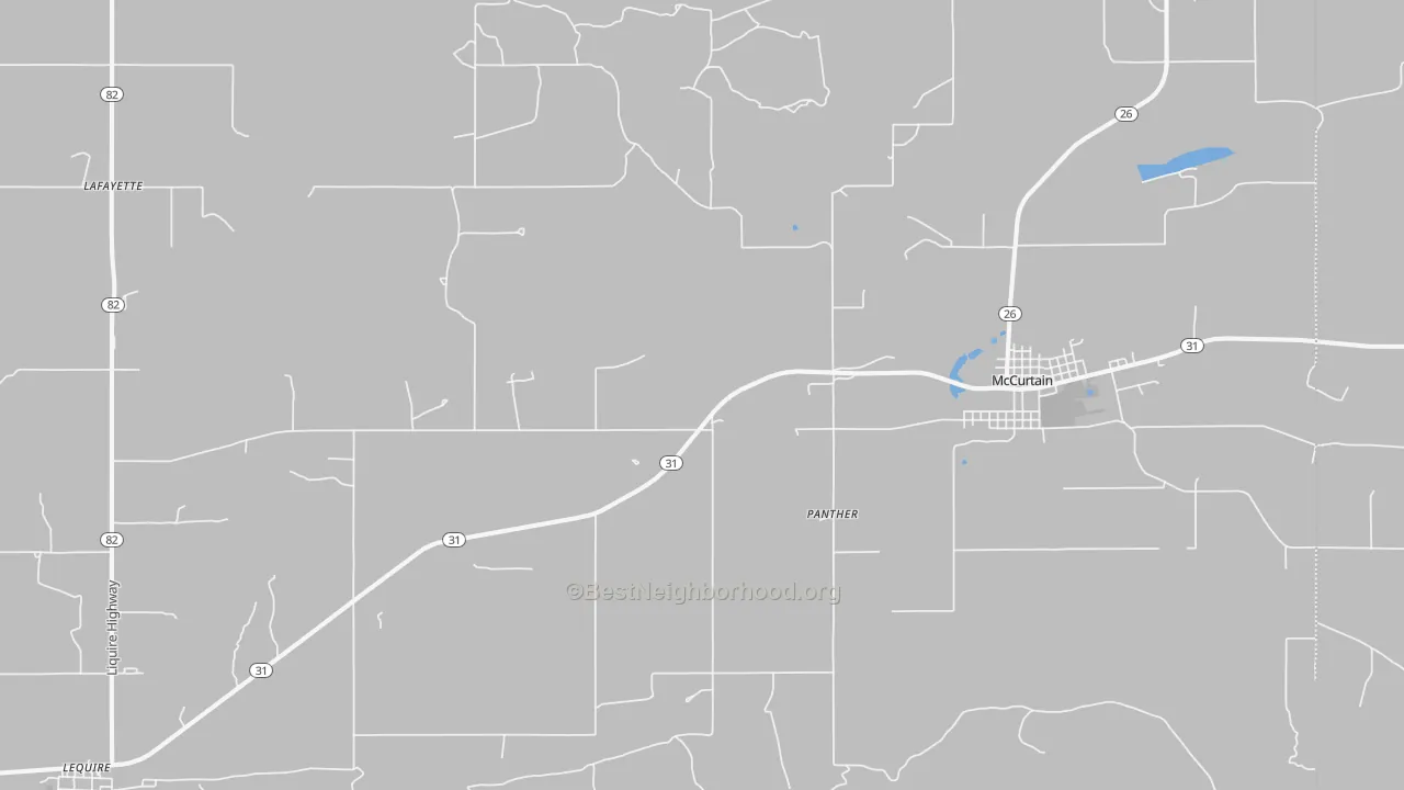 Walk Grade map of Milton, OK, walkable areas in green and car-dependent areas in red