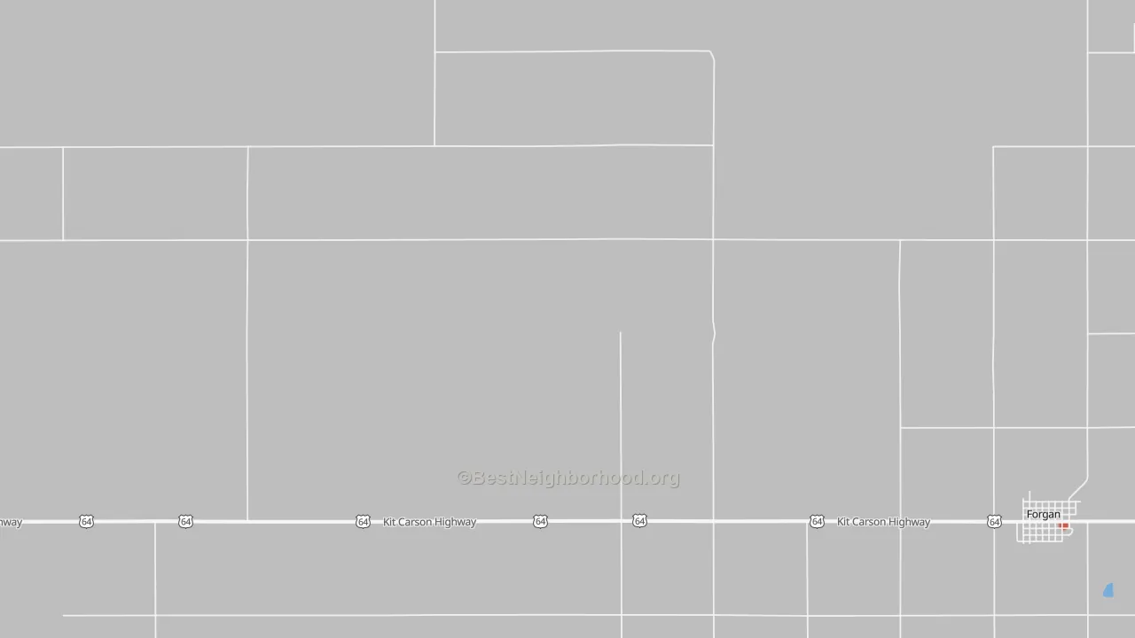 Walk Grade map of Mocane, OK, walkable areas in green and car-dependent areas in red