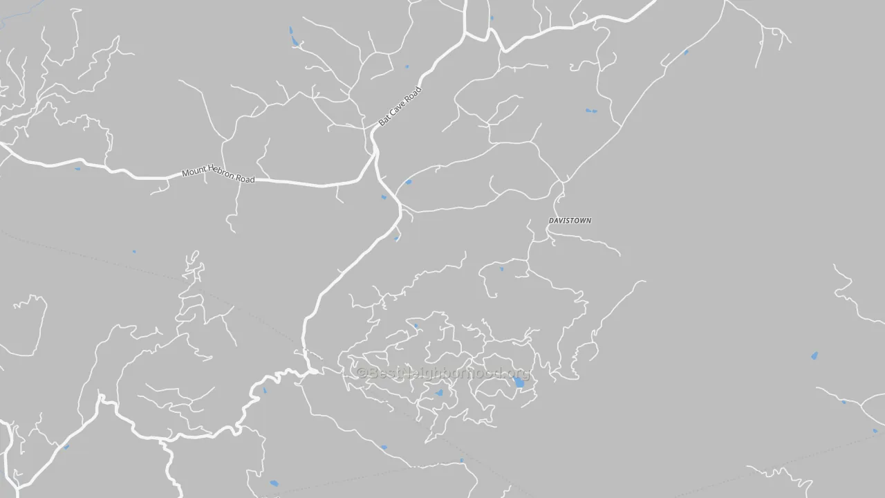 Walk Grade map of Moffitt Hill, NC, walkable areas in green and car-dependent areas in red