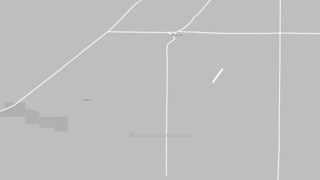 Walk Grade map of Mohler, WA, walkable areas in green and car-dependent areas in red