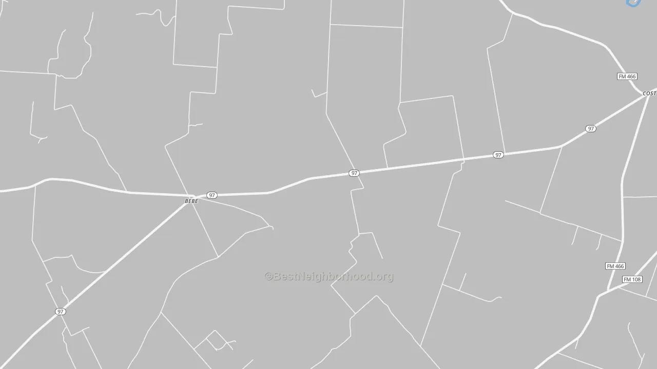Walk Grade map of Monthalia, TX, walkable areas in green and car-dependent areas in red