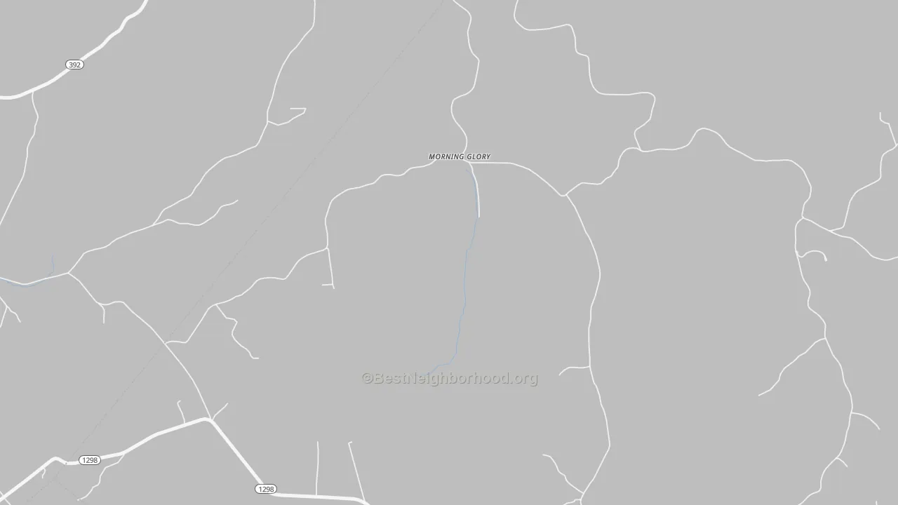 Walk Grade map of Morning Glory, KY, walkable areas in green and car-dependent areas in red