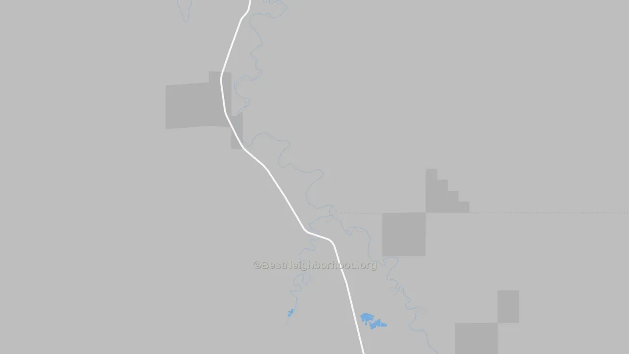 Walk Grade map of Mosby, MT, walkable areas in green and car-dependent areas in red