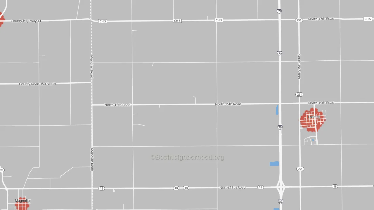 Walk Grade map of Mount Palatine, IL, walkable areas in green and car-dependent areas in red