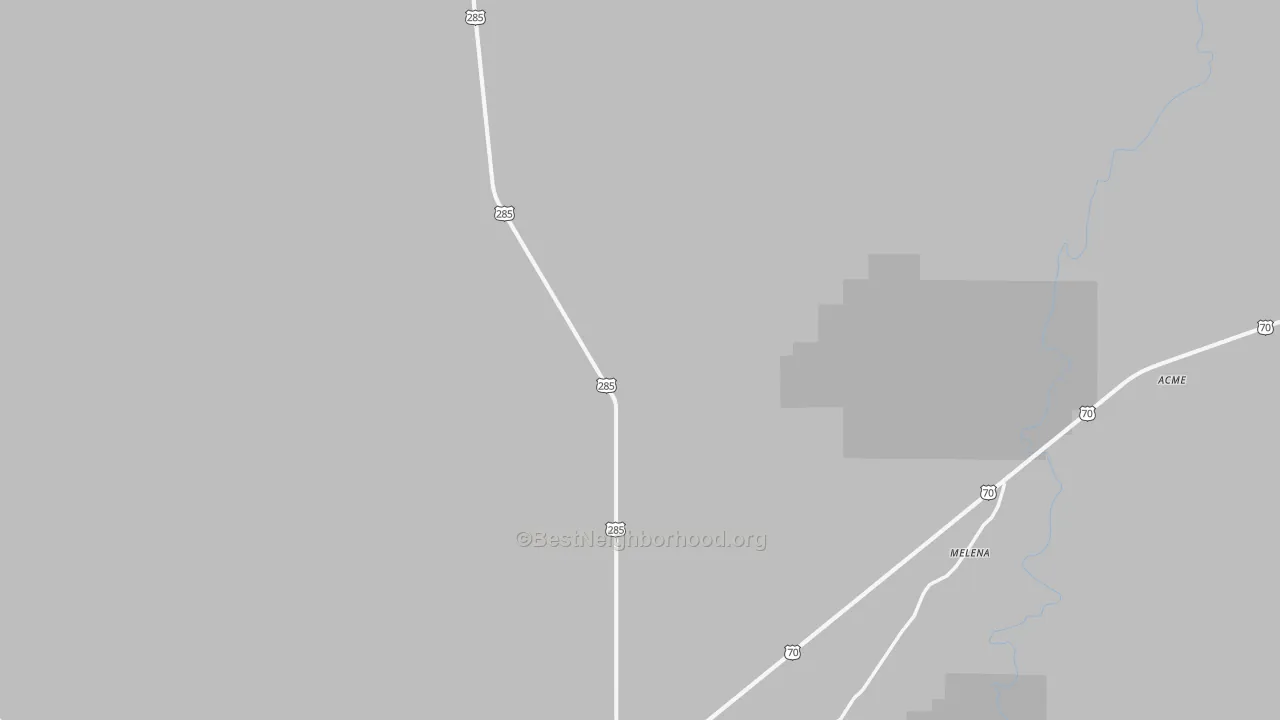 Walk Grade map of Mountain View, NM, walkable areas in green and car-dependent areas in red