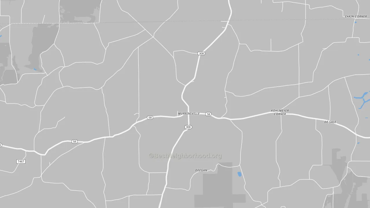 Walk Grade map of Murrinsville, PA, walkable areas in green and car-dependent areas in red