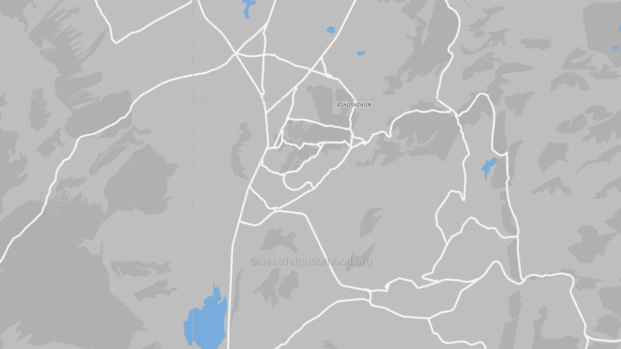 Walk Grade map of Navajo, NM, walkable areas in green and car-dependent areas in red