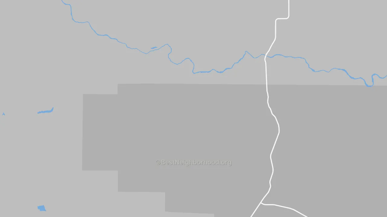 Walk Grade map of Nenzel, NE, walkable areas in green and car-dependent areas in red
