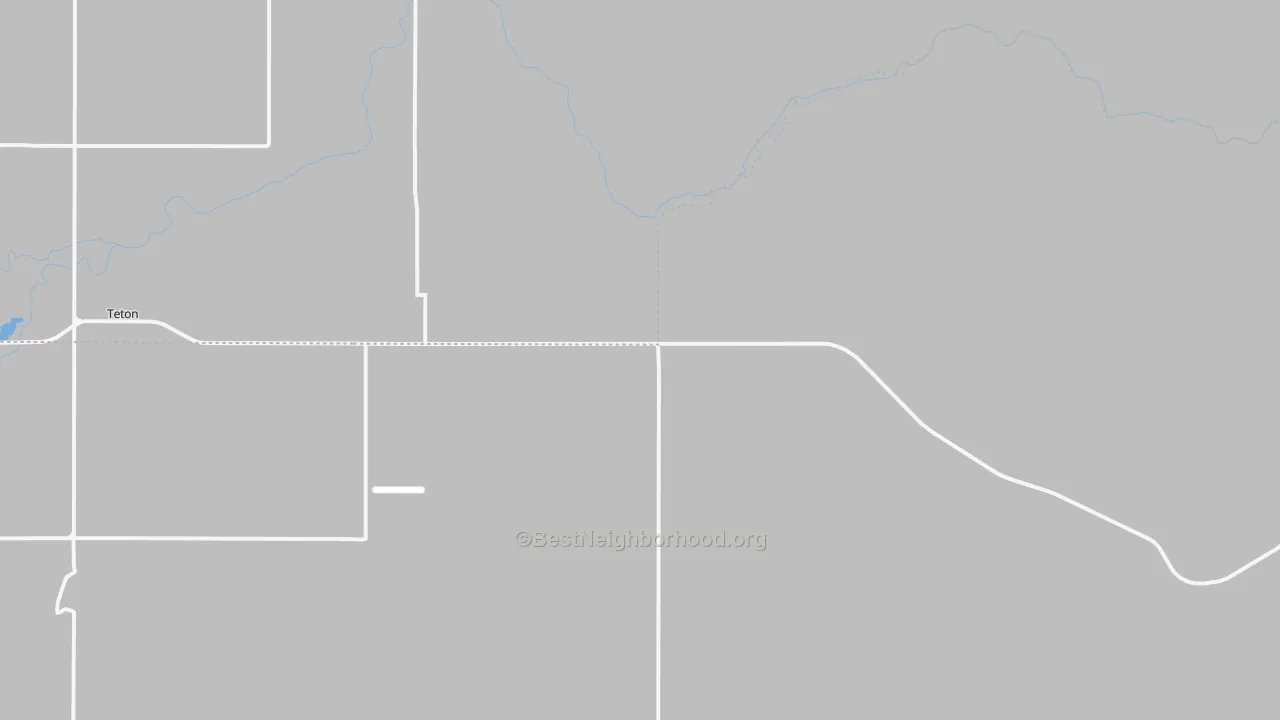 Walk Grade map of Newdale, ID, walkable areas in green and car-dependent areas in red