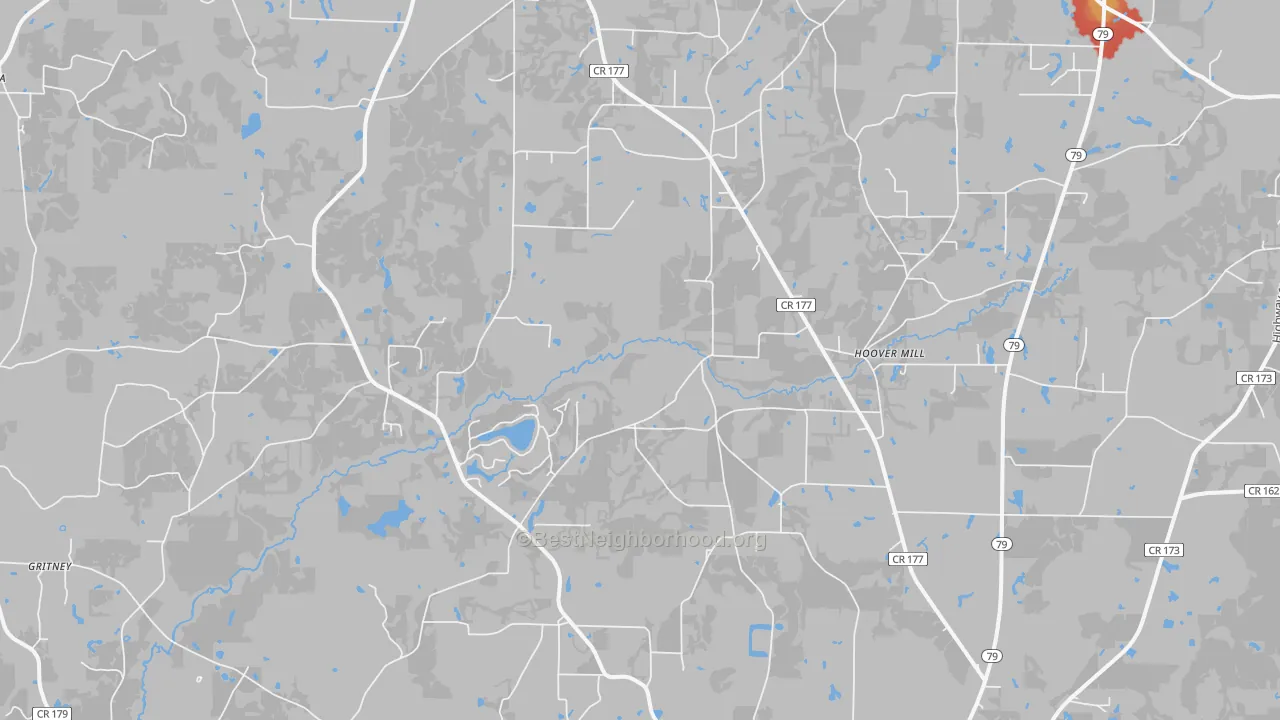 Walk Grade map of Noma, FL, walkable areas in green and car-dependent areas in red