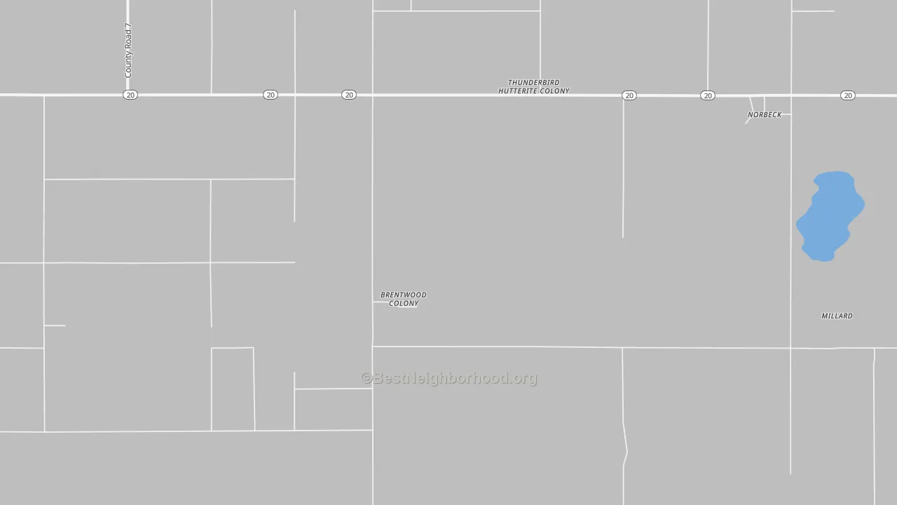 Walk Grade map of Norbeck, SD, walkable areas in green and car-dependent areas in red