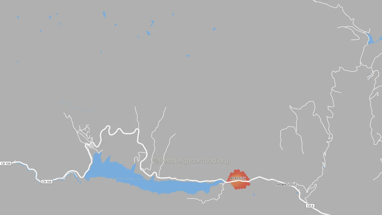 Walk Grade map of Norrie, CO, walkable areas in green and car-dependent areas in red